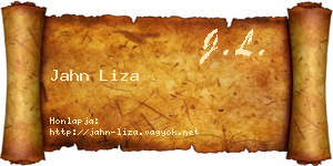 Jahn Liza névjegykártya